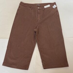 NWT Maurices Brown High Rise Crop Stretch Pants Size 14